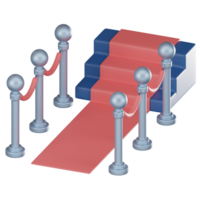 3D Red Carpet Icon for Exclusive Events and Celebrations. 3D render png