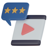 Cinematic Analysis, 3D Movie Review Icon for Film Critique and Evaluation. 3D render png