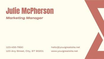 Peach Fuzz Minimalist Horizontal Business Card template