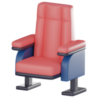 Cinematic comfort, of modern cinema chair for home Theater. 3D Render png