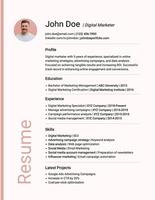 Peach Fuzz Minimalist Digital Marketer Resume template