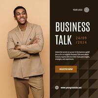 Brown Modern Business Talk LinkedIn Post template