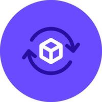 3d rotate 2 Duo tune color circle Icon vector