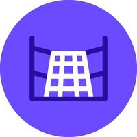 3d perspective grid Duo tune color circle Icon vector