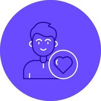 Heart Duo tune color circle Icon vector