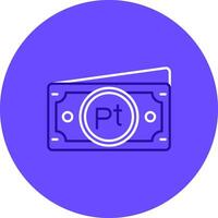 Peseta Duo tune color circle Icon vector
