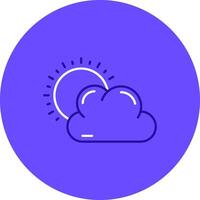 Weather Duo tune color circle Icon vector