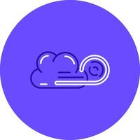 viento nube dúo melodía color circulo icono vector