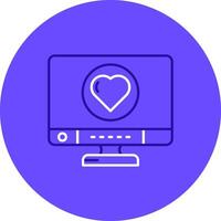 Heart Duo tune color circle Icon vector