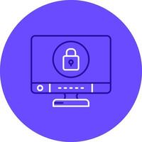 Lock Duo tune color circle Icon vector