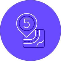Five Duo tune color circle Icon vector