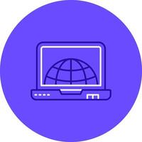 Internet Duo tune color circle Icon vector