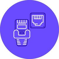 Ethernet Duo tune color circle Icon vector