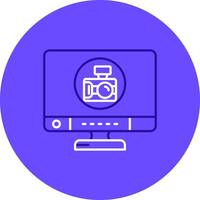 Camera Duo tune color circle Icon vector