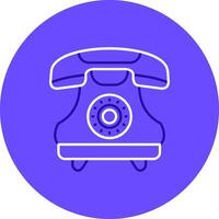 Telephone Duo tune color circle Icon vector