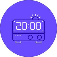 Alarm clock Duo tune color circle Icon vector