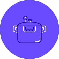 Pressure cooker Duo tune color circle Icon vector