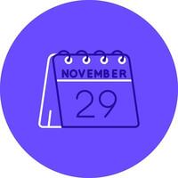 29 de noviembre dúo melodía color circulo icono vector