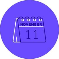 11th of November Duo tune color circle Icon vector