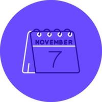 7th of November Duo tune color circle Icon vector