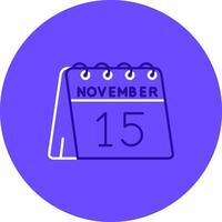 15 de noviembre dúo melodía color circulo icono vector