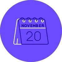 20th of November Duo tune color circle Icon vector