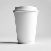 AI generated mockup coffee paper cup isolated white background. ai generative photo