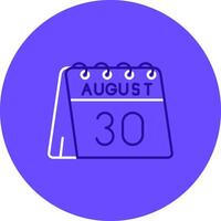 30th of August Duo tune color circle Icon vector