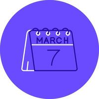 7mo de marzo dúo melodía color circulo icono vector