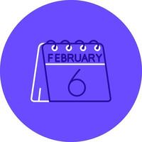 6th of February Duo tune color circle Icon vector