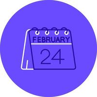 24 de febrero dúo melodía color circulo icono vector