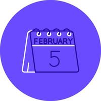 5th of February Duo tune color circle Icon vector