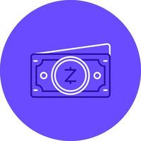 zcash dúo melodía color circulo icono vector