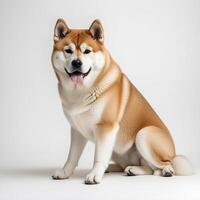 AI generated akita inu isolated on white background. ai generative photo