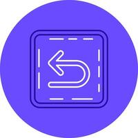 U turn Duo tune color circle Icon vector