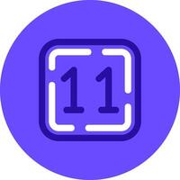 Eleven Duo tune color circle Icon vector