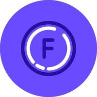 Letter f Duo tune color circle Icon vector