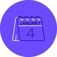 4to de enero dúo melodía color circulo icono vector