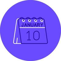 10th of January Duo tune color circle Icon vector