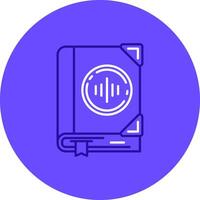 audio libro dúo melodía color circulo icono vector