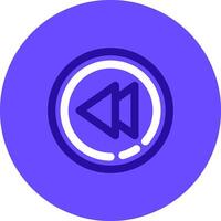 Rewind Duo tune color circle Icon vector