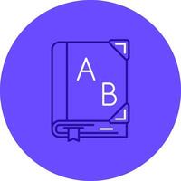 Dictionary Duo tune color circle Icon vector