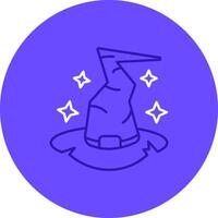 Witch hat Duo tune color circle Icon vector