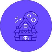 Haunted house Duo tune color circle Icon vector