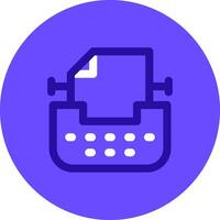 Typewriter Duo tune color circle Icon vector