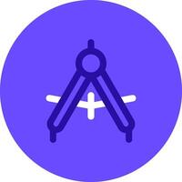 Drawing compass Duo tune color circle Icon vector