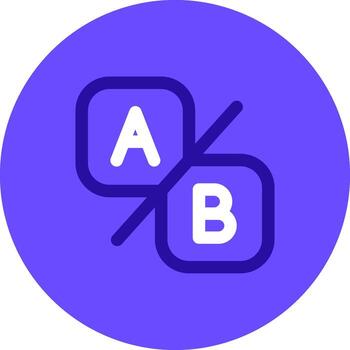 comparar ab dúo melodía color circulo icono vector