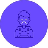 Sad Duo tune color circle Icon vector