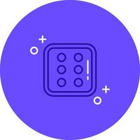 Dice six Duo tune color circle Icon vector