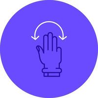 Three Fingers Rotate Duo tune color circle Icon vector